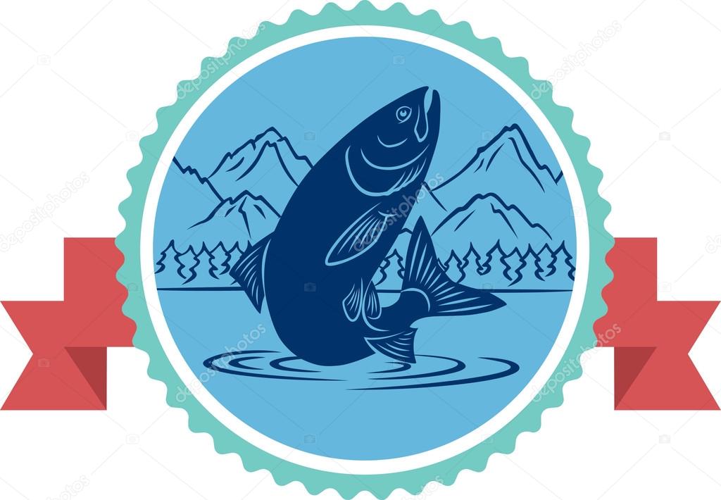 Salmon fishing label