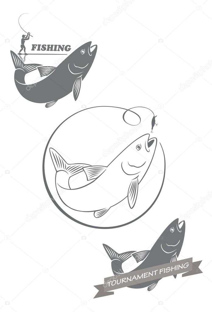 Fishing asp emblems