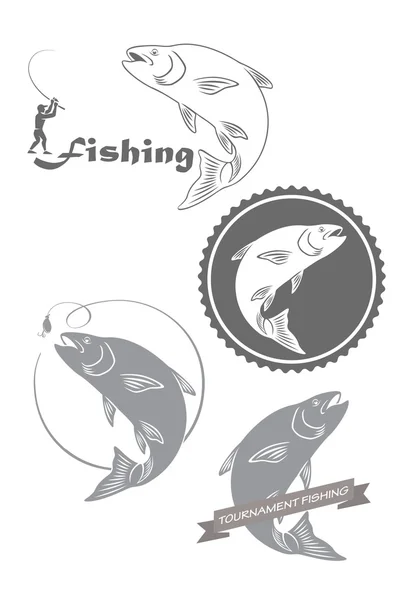 Pesca asp iconos — Vector de stock