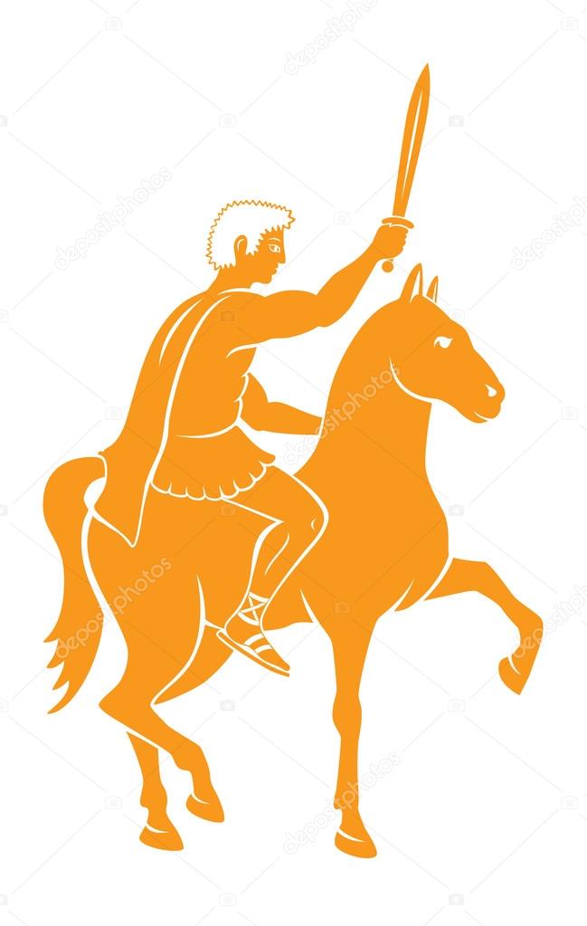 Caesar on horseback illustration