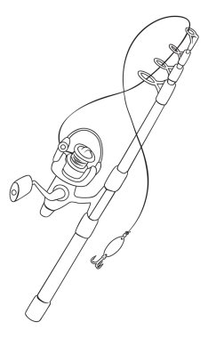 spinning rod icon clipart