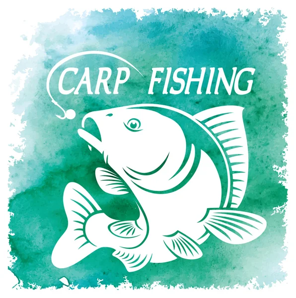 Carp fish and hook — стоковый вектор