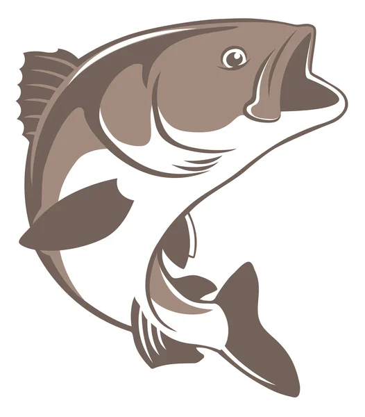 Fish perch silhouette — Stock Vector