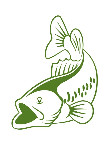 Süllő zöld hal — Stock Vector