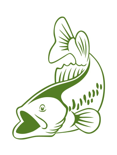 Perche de poisson vert — Image vectorielle