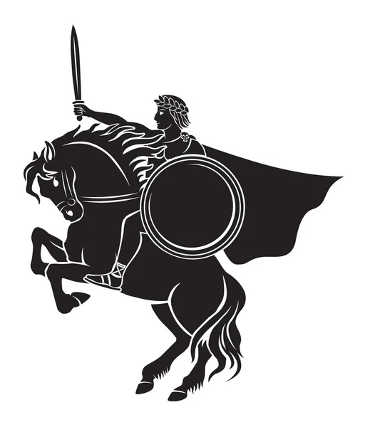 Caesar sitting on horseback — Stock Vector