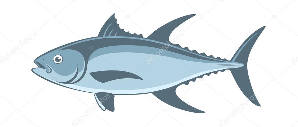 Blue tuna fish vector illustration