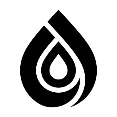 Su damlası sembolü, logo için siyah işaret.