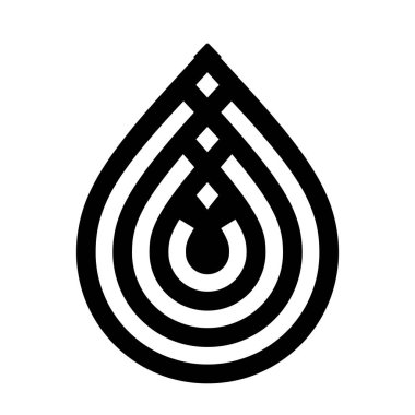 Su damlası sembolü, logo için siyah işaret.