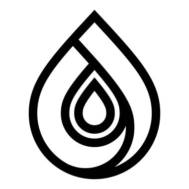 Su damlası sembolü, logo için siyah işaret.