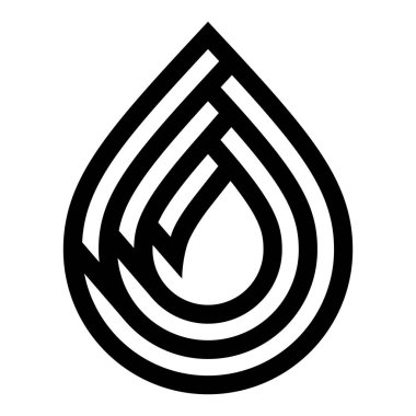 Su damlası sembolü, logo için siyah işaret.
