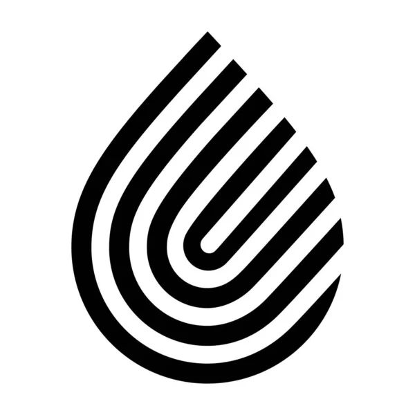 Wassertropfen-Symbol, schwarzes Zeichen für Logo — Stockvektor