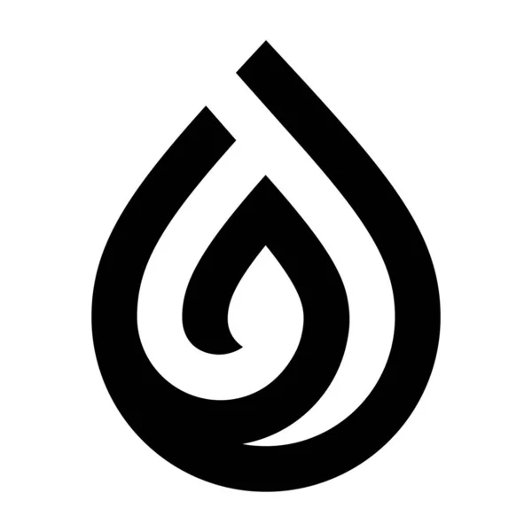 Wassertropfen-Symbol, schwarzes Zeichen für Logo — Stockvektor