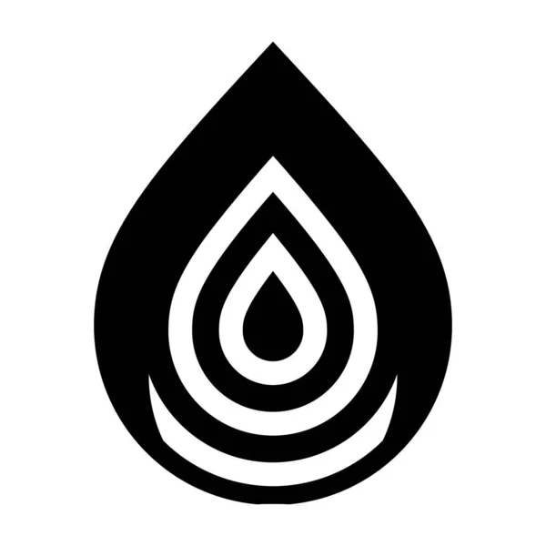 Simbolo goccia d'acqua, segno nero per logo — Vettoriale Stock