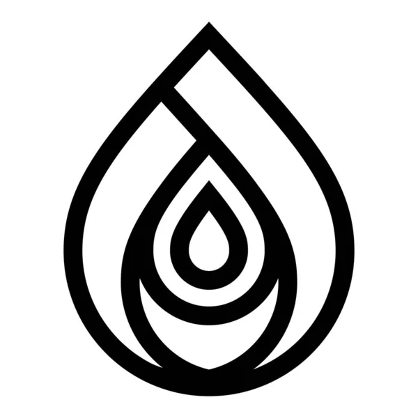 Símbolo de gota de água, sinal preto para logotipo — Vetor de Stock