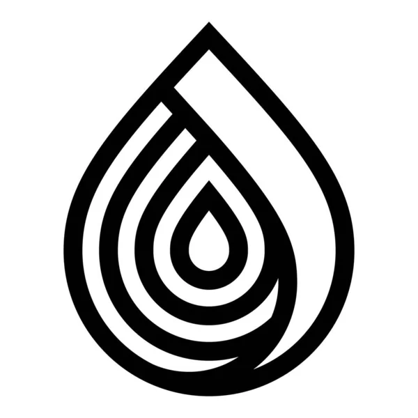 Symbol kropli wody, czarny znak na logo — Wektor stockowy