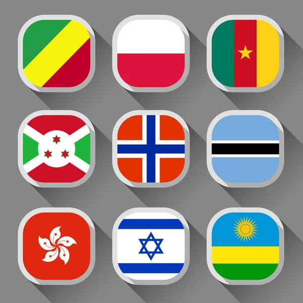 Vlaggen van de wereld — Stockvector
