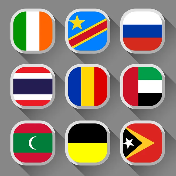Vlaggen van de wereld — Stockvector
