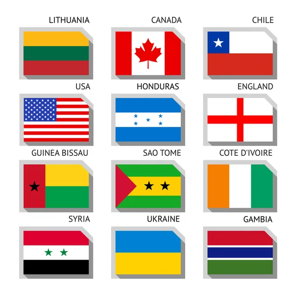 Dünyanın bayrakları — Stok Vektör