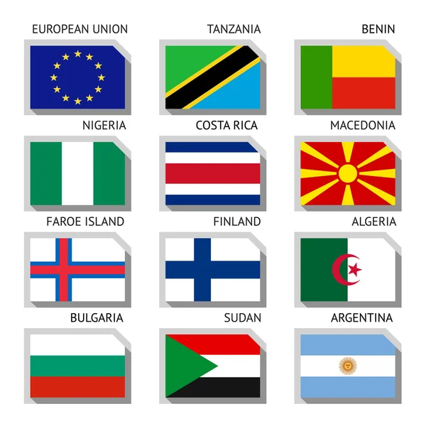 Vlajky celého světa — Stockový vektor