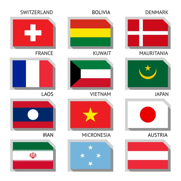 Zászló a világon — Stock Vector