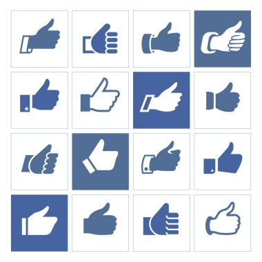 Gibi meydanlarda mavi Icons set