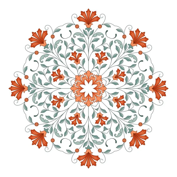 Vintage round flower for design. — Stock Vector