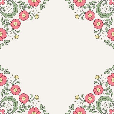 Çiçek süslemeli davetiye..