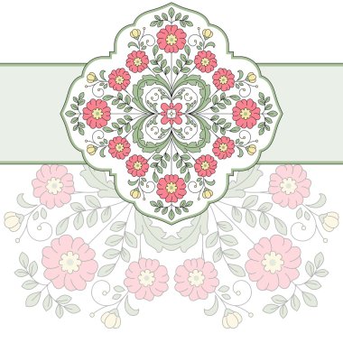 Çiçek süslemeli davetiye..