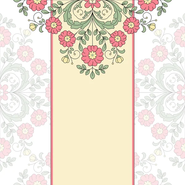 Tarjeta de invitación con adorno floral . — Vector de stock