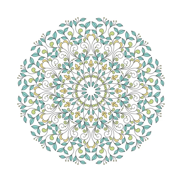 Цветочный круглый орнамент . — стоковый вектор