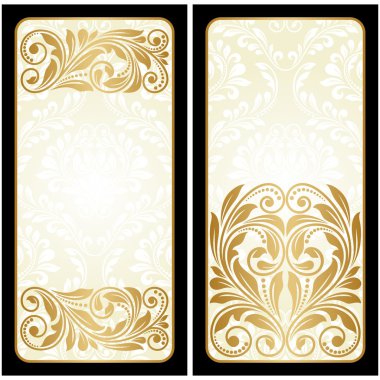 iki vintage tebrik kartları.