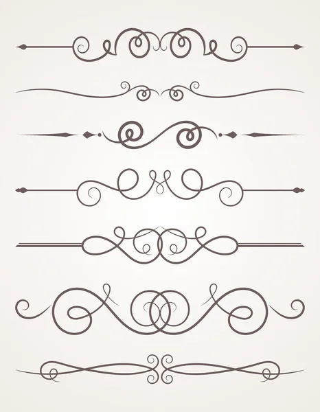 Elementos decorativos caligráficos . — Vetor de Stock