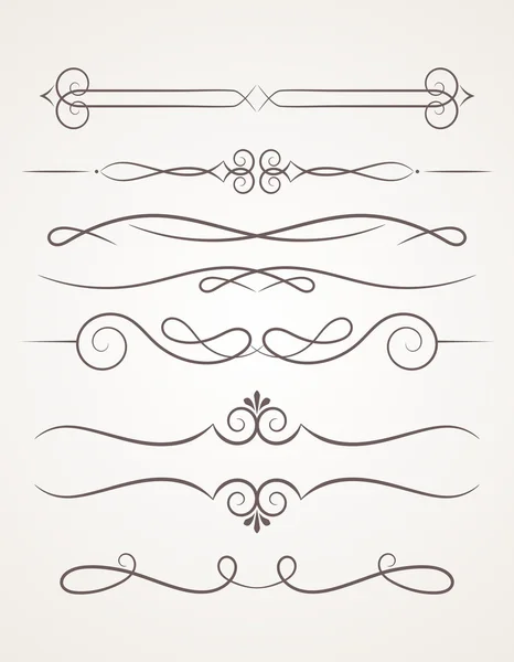 Kalligrafische decoratieve elementen. — Stockvector