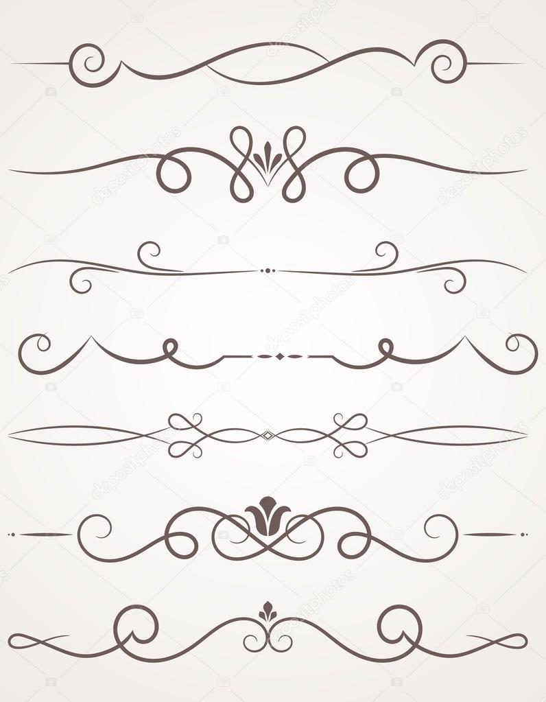 Calligraphic decorative elements.