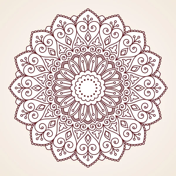 Ornamental round lace pattern. — Stock Vector