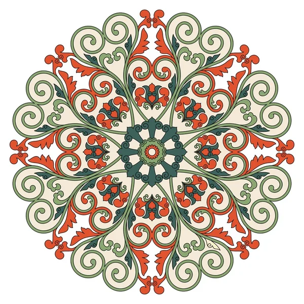 Ornamental round lace pattern. — Stock Vector