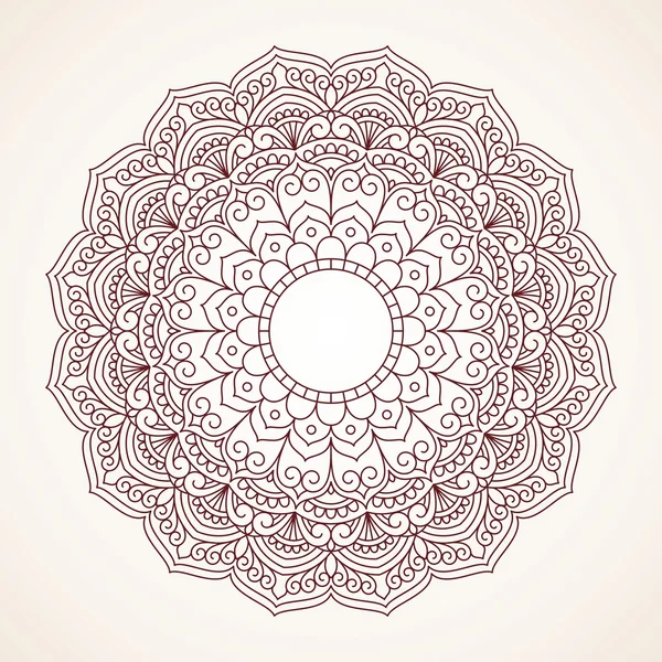 Ornamental round lace pattern. — Stock Vector