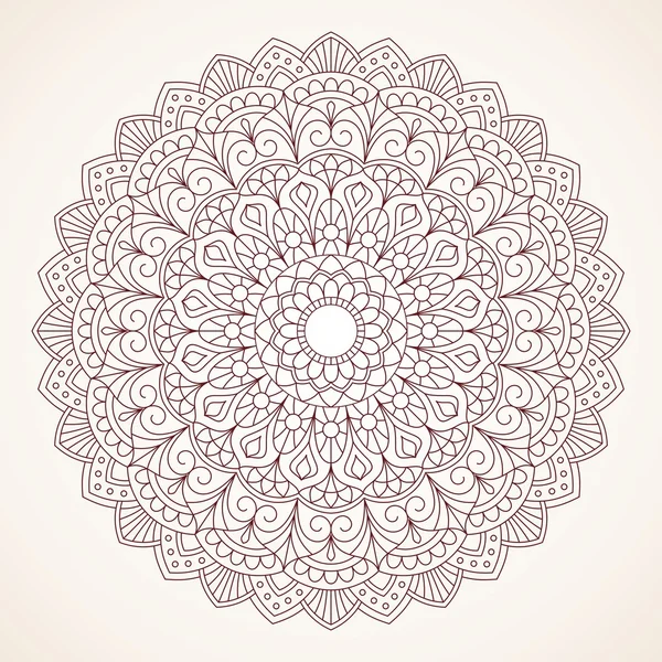 Ornamental round lace pattern. — Stock Vector