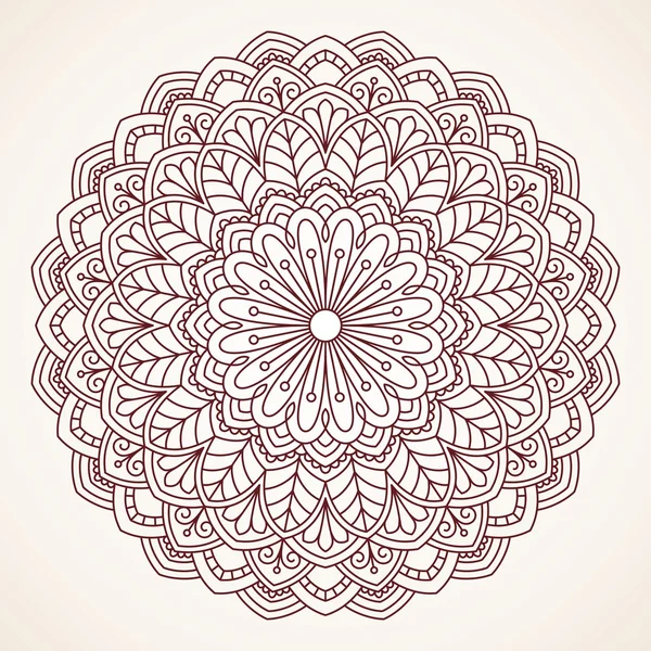 Ornamental round lace pattern. — Stock Vector