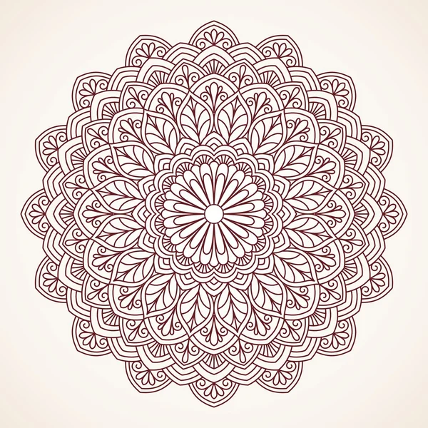 Ornamental round lace pattern. — Stock Vector