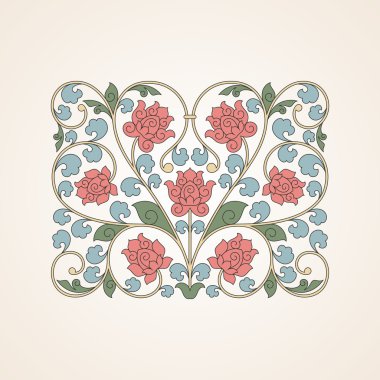 Çin stile tasarımında için süs çiçek ögesi.