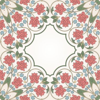 Vintage tarzı çiçek oryantal desenli.