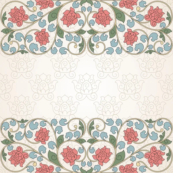 Floral oriental pattern in vintage style. — Stock Vector