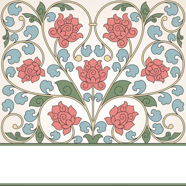 Patrón oriental floral en estilo vintage . — Vector de stock