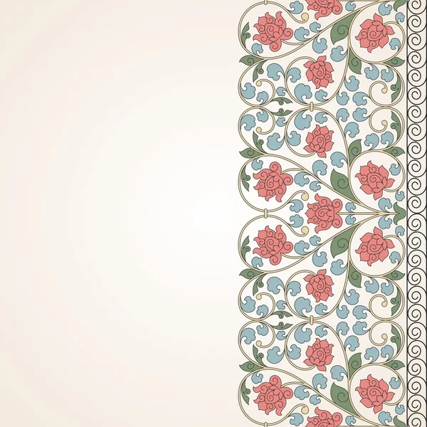 Patrón oriental floral en estilo vintage . — Vector de stock