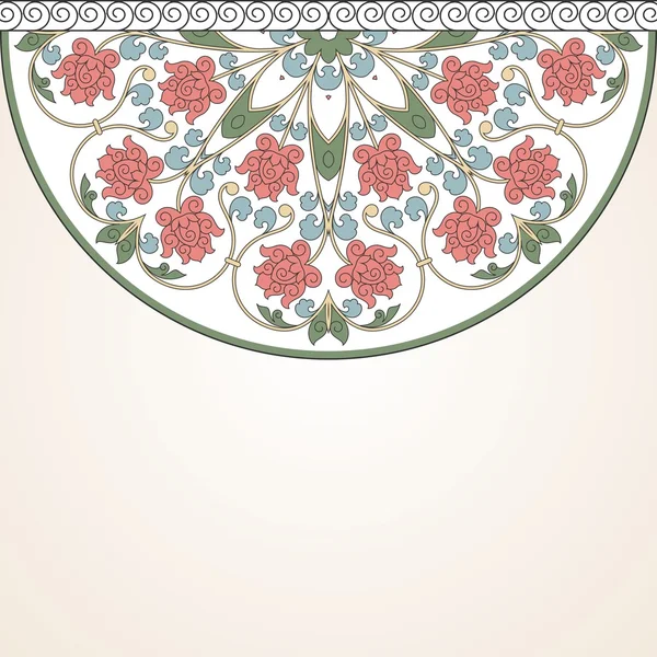 Floral oriental pattern in vintage style. — Stock Vector