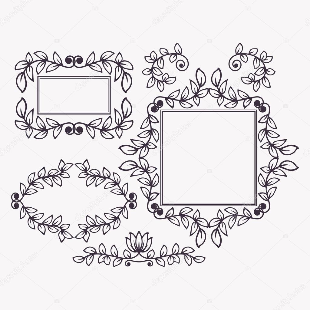Set of frames and borders.