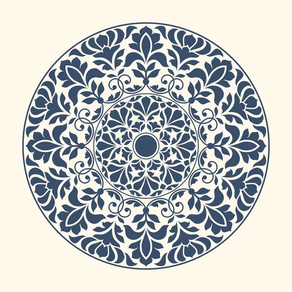 Ornamental round lace pattern. — Stock Vector