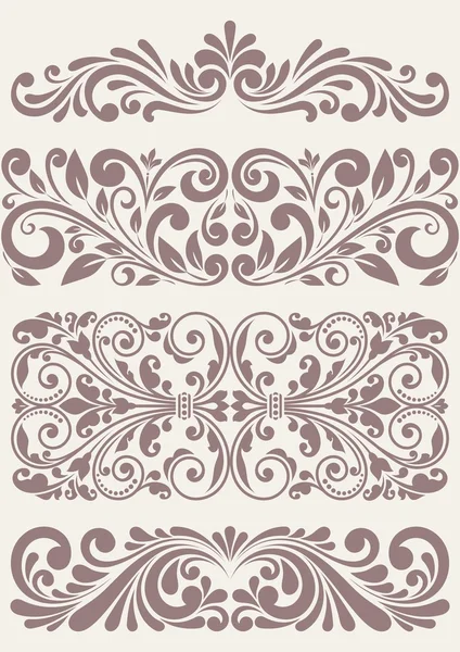 Set vintage ornate borders. — Stockvector